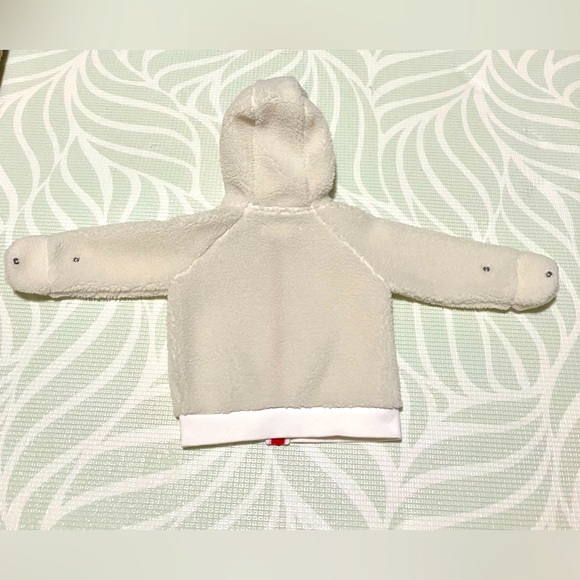 HBC Stripes 6-12 Months Faux Shearling Hooded Jacket with Foldover Cuffs - Picture 2 of 7